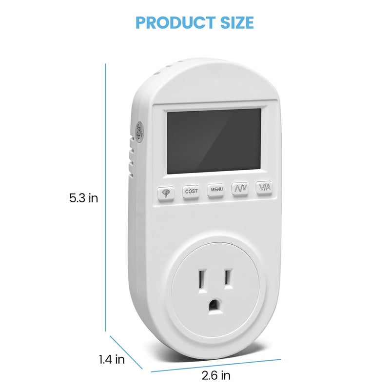 Zuomeng WiFi Electricity Usage Monitor, Plug-in WiFi Power Meter with Sound Alarm, Refrigerator Power Consumption Monitoring and Electricity Bill Statistics - Image 4